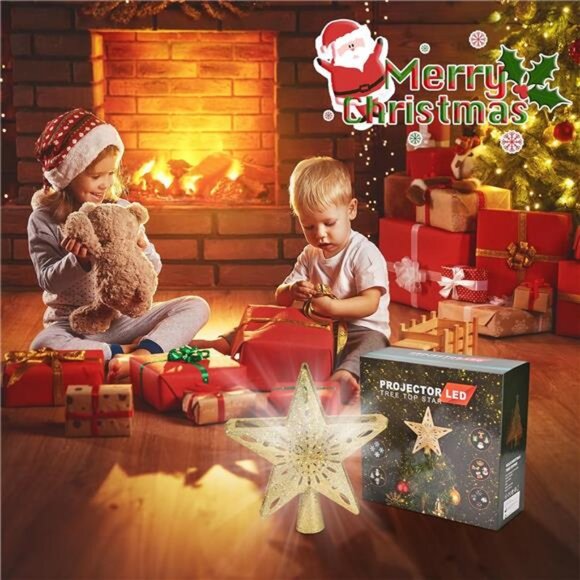 Christmas Tree Topper Lighted with 6 Projection Modes, Built-in LED - Picture 7 of 8